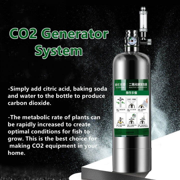 Aquarium CO2 Generator System Set 2L Stainless Stainless Carbon Dioxide ...