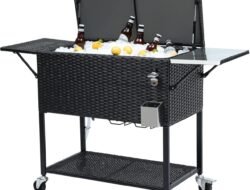 Commercial beverage cooler on wheels untuk kemudahan