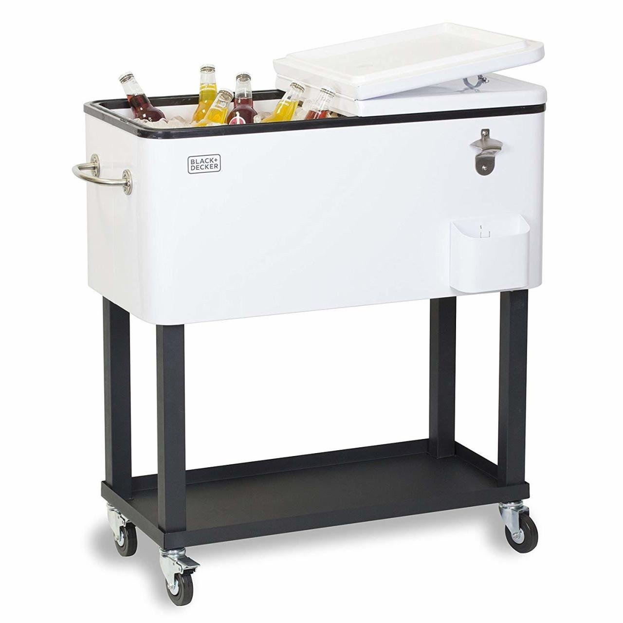 Rolling Beverage Outdoor Wine Cooler Metal Cooler Box with Wheels ... Rolling Beverage Outdoor Wine Cooler Metal Cooler Box with Wheels ...
